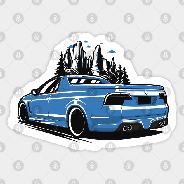 Blue HSV GTS Maloo Mountains Sticker by KaroCars
